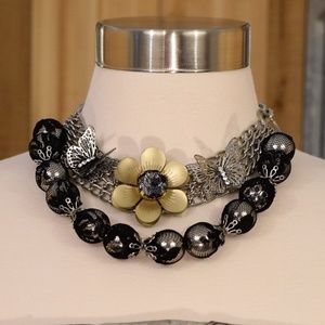 *2 for 20* Black and silver Statement Necklace